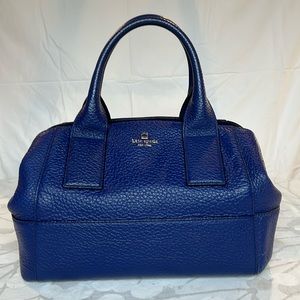 Kate Space Pebble Grain Leather Crossbody Satchel in Bright Blue